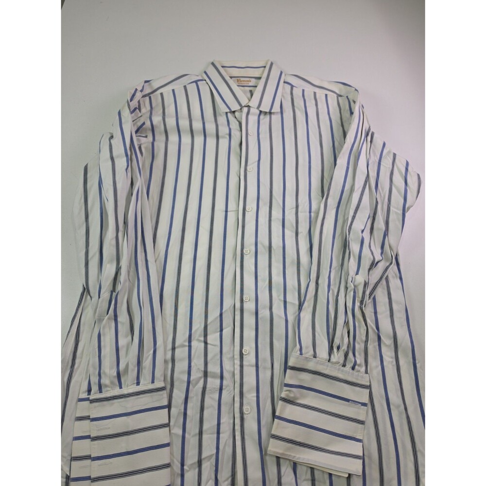 Parsow's Vintage Double Cuffed Men's Stripe Business Shirt XL